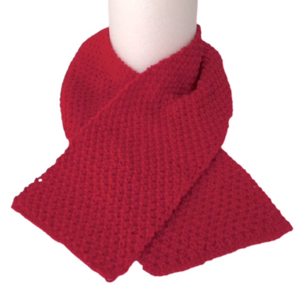 Women Crochet Handmade Scarf One Size Color Red